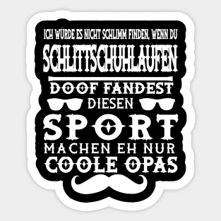 Schlittschuh Eiskunstlauf Eis Opa Alter Mann Sticker